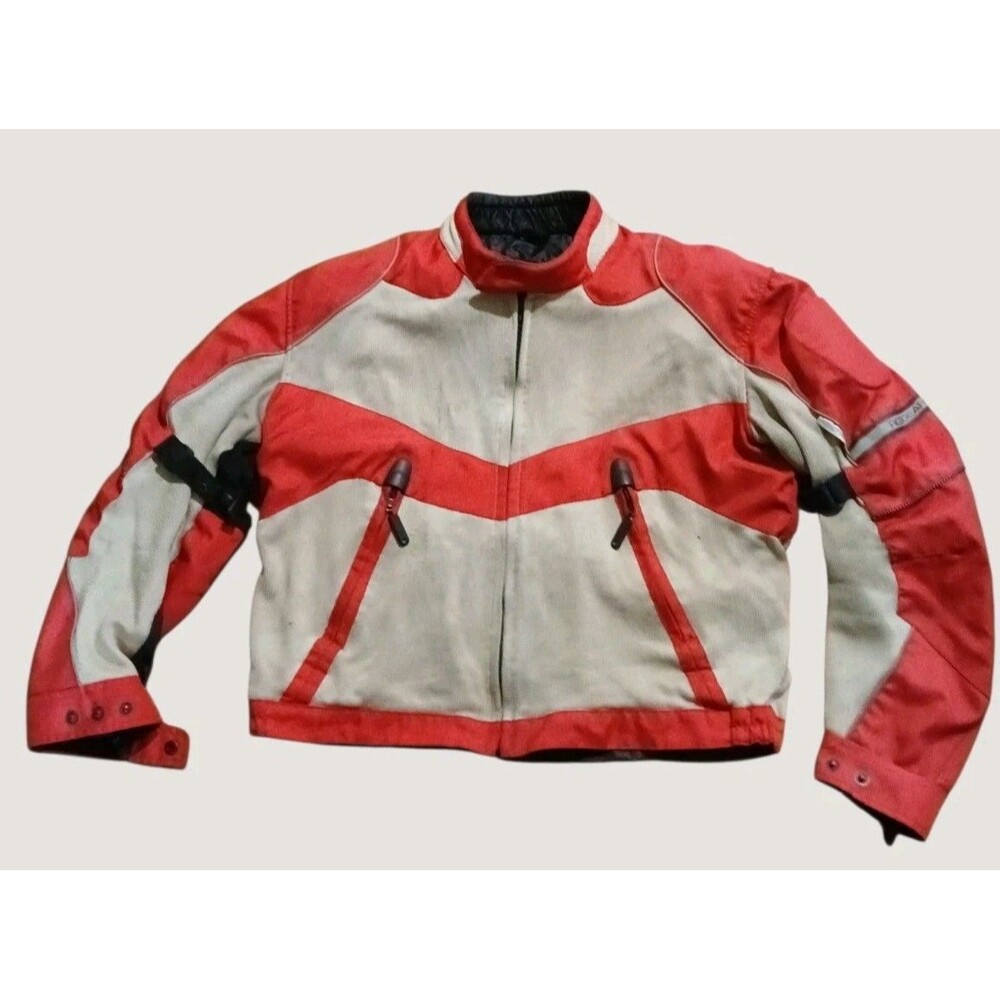Road Gear Men's Armored Motorcycle Jacket Red/Silver Size 42